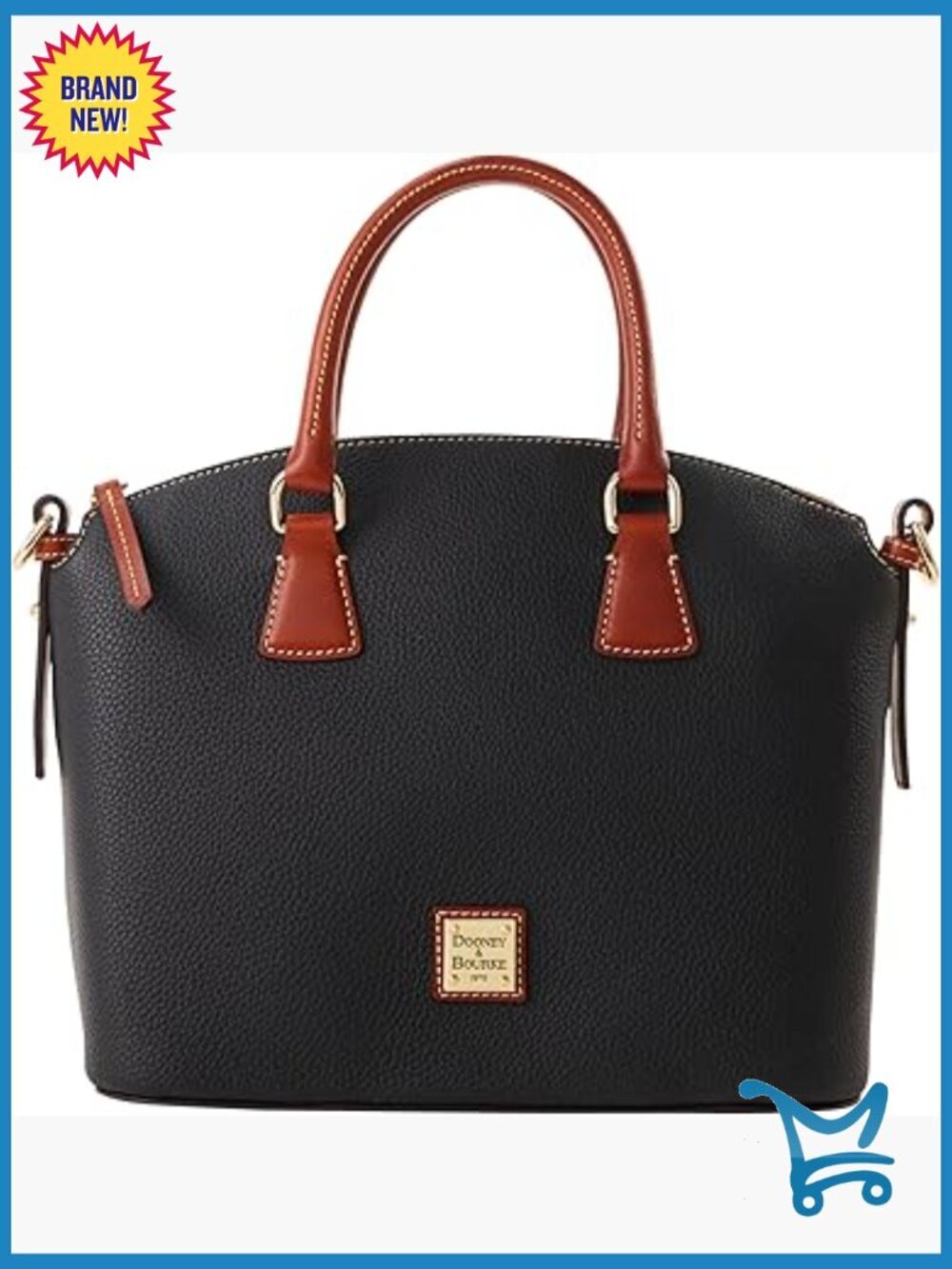 Leather Satchel Handbag with Multiple Pockets and Crossbody Strap